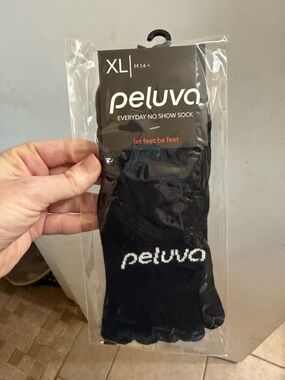 Peluva Men's XL Black No-Show Athletic Socks, Separated Toes